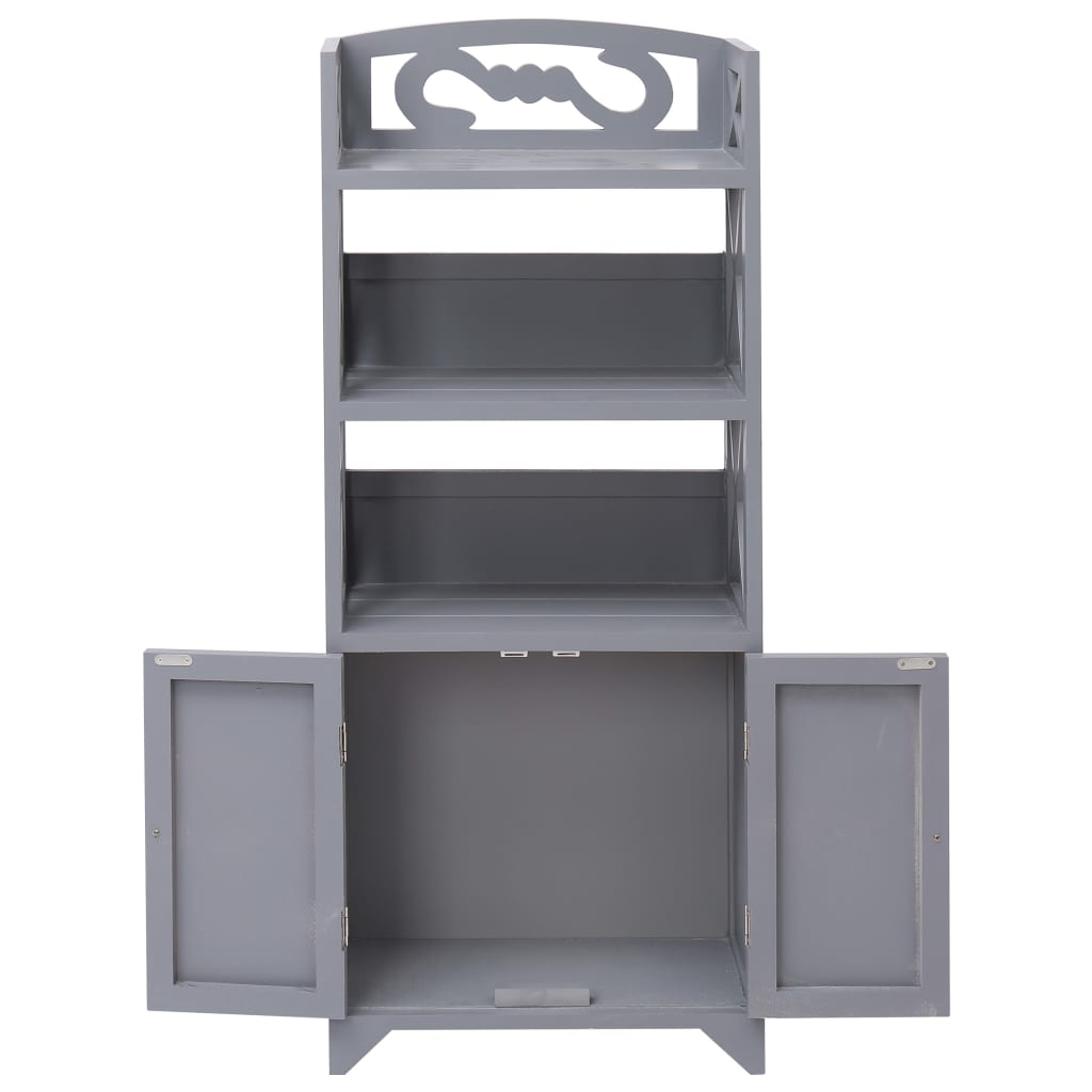 Ντουλάπι Μπάνιου Γκρι 46x24x116 εκ. από Ξύλο Παυλώνιας - PAKOBAZAAR