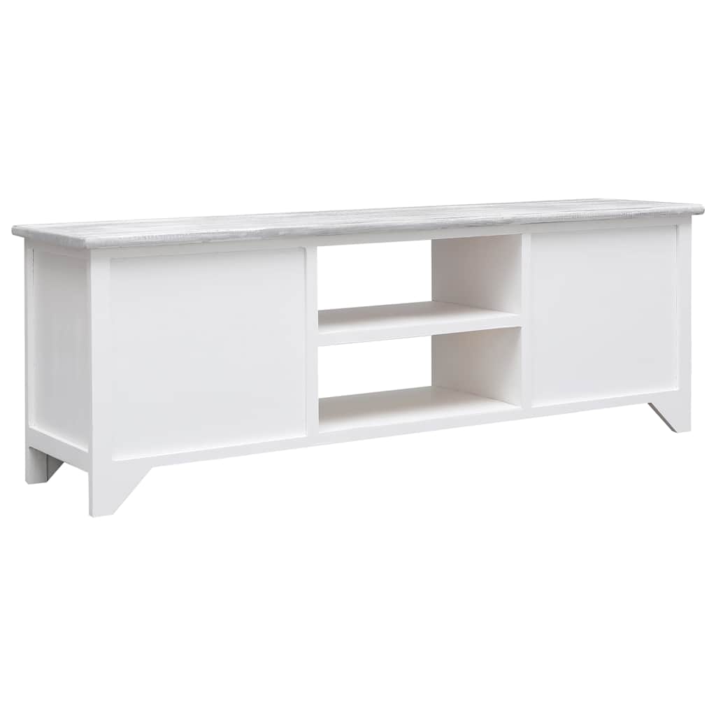 Έπιπλο Τηλεόρασης Λευκό/Γκρι 115x30x40 εκ. από Ξύλο Παυλώνιας