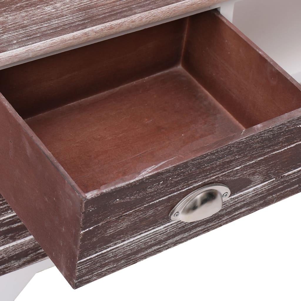 Έπιπλο Τηλεόρασης Λευκό/Καφέ 115 x 30 x 40 εκ. Ξύλο Παυλώνιας - Pakobazaar