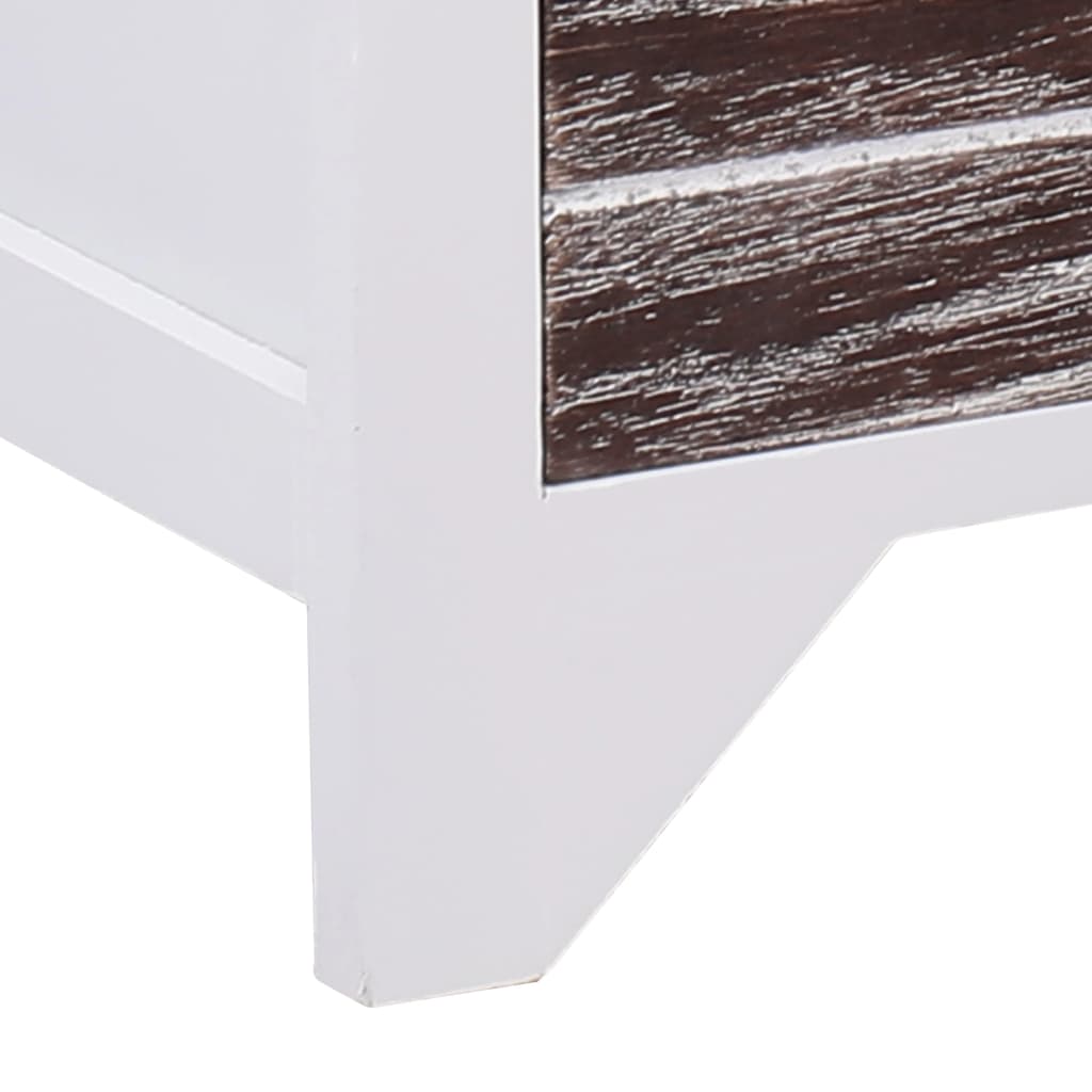 Έπιπλο Τηλεόρασης Λευκό/Καφέ 115 x 30 x 40 εκ. Ξύλο Παυλώνιας - Pakobazaar