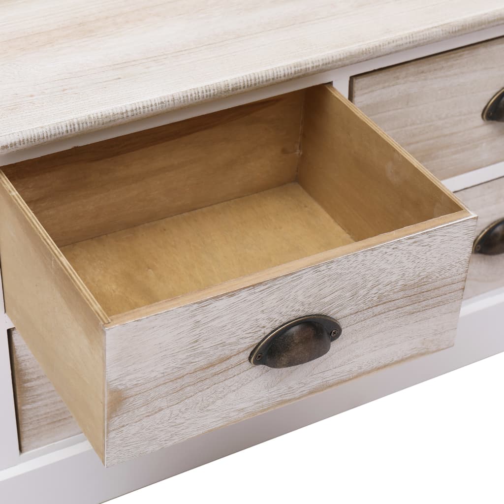 Έπιπλο Χολ / Εισόδου Λευκό/Ανοιχτό Καφέ 115x30x40 εκ. Ξύλινο