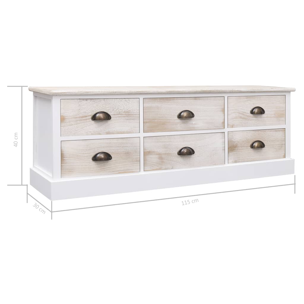 Έπιπλο Χολ / Εισόδου Λευκό/Ανοιχτό Καφέ 115x30x40 εκ. Ξύλινο