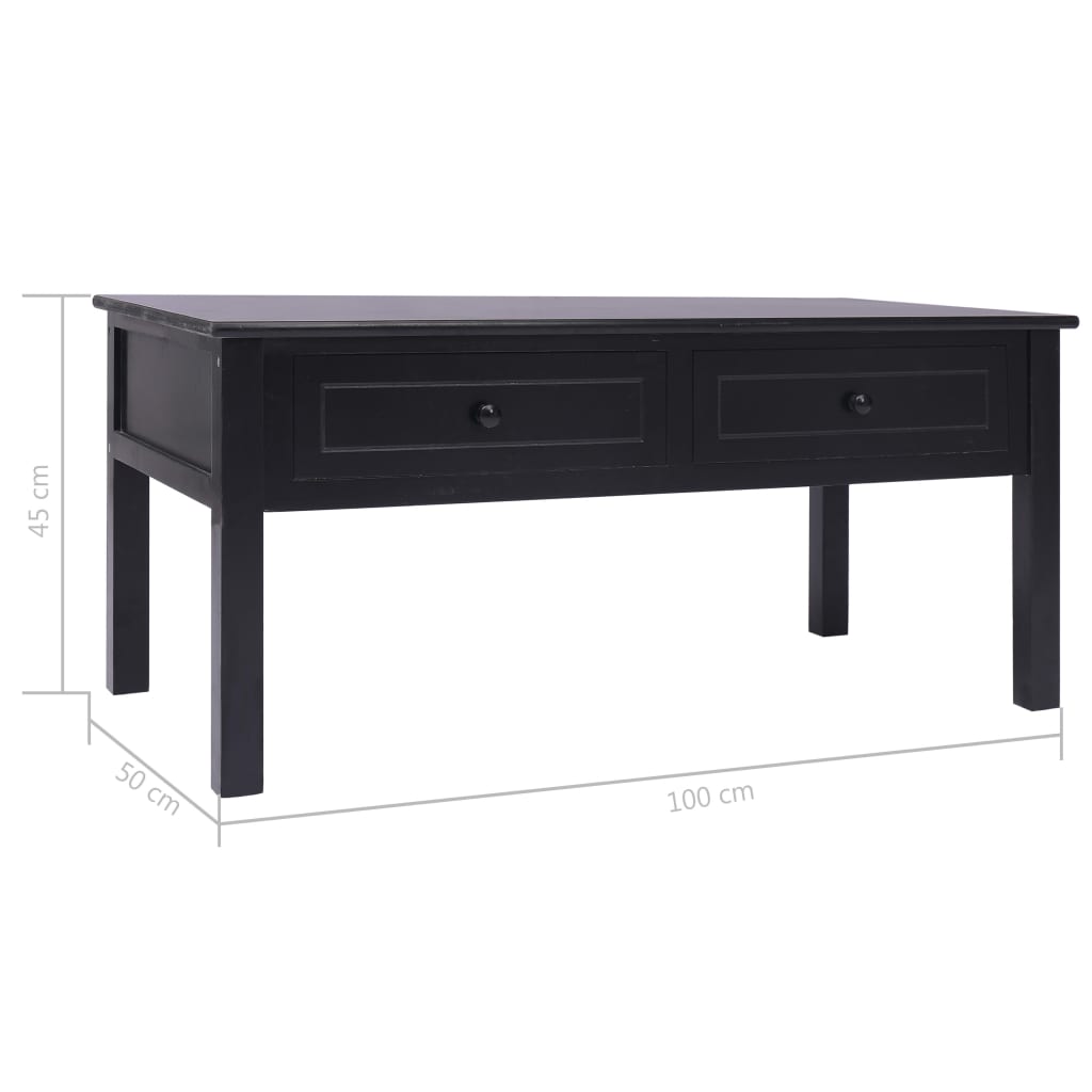 Τραπεζάκι Σαλονιού Μαύρο 100 x 50 x 45 εκ. Ξύλινο - PAKOBAZAAR