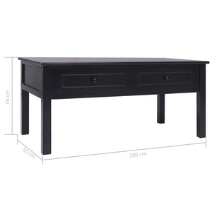 Τραπεζάκι Σαλονιού Μαύρο 100 x 50 x 45 εκ. Ξύλινο - PAKOBAZAAR