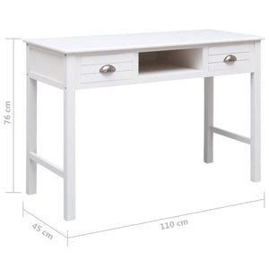 Γραφείο Λευκό 110 x 45 x 76 εκ. Ξύλινο - PAKOBAZAAR