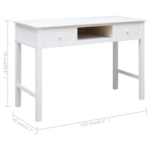 Γραφείο Λευκό 110 x 45 x 76 εκ. Ξύλινο - PAKOBAZAAR