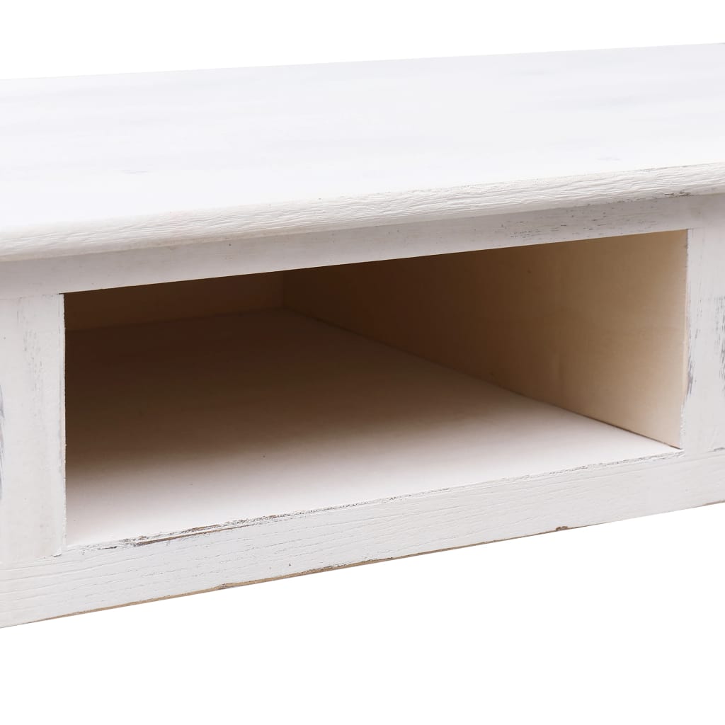 Τραπέζι Κονσόλα Αντικέ Λευκό 110 x 45 x 76 εκ. Ξύλινο