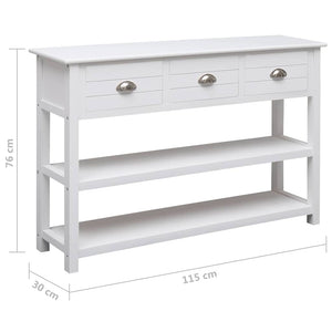 Μπουφές Λευκός 115 x 30 x 76 εκ. από Ξύλο