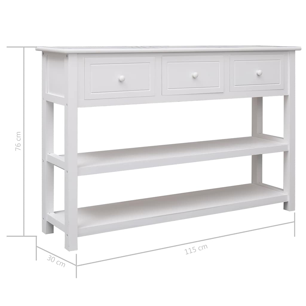Μπουφές Λευκός 115 x 30 x 76 εκ. από Ξύλο