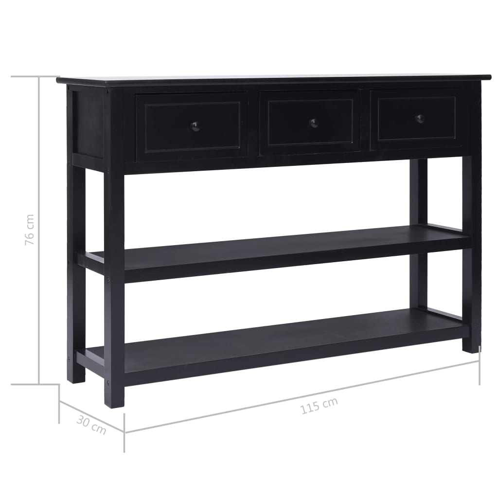 Μπουφές Μαύρος 115 x 30 x 76 εκ. από Ξύλινο