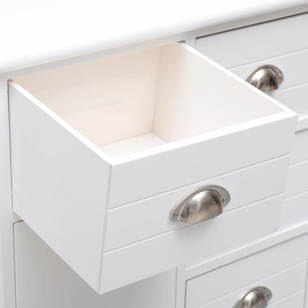 Ντουλάπι με 10 Συρτάρια Λευκό 113 x 30 x 79 εκ. από Ξύλο