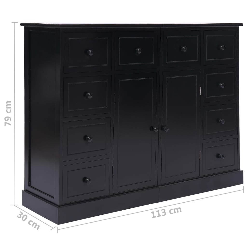 Ντουλάπι με 10 Συρτάρια Μαύρο 113 x 30 x 79 εκ. από Ξύλο - Pakobazaar
