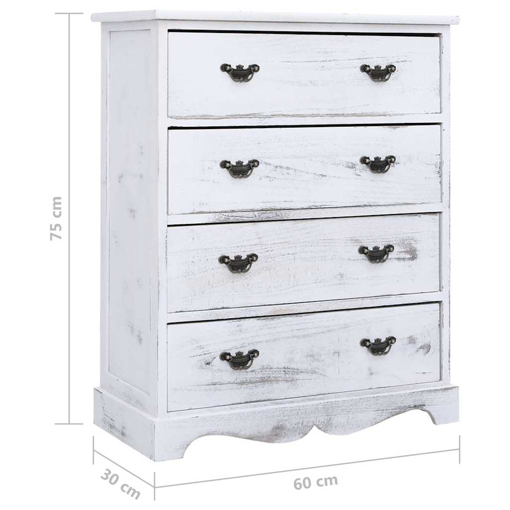 Συρταριέρα Λευκή 60 x 30 x 75 εκ. από Ξύλο - PAKOBAZAAR