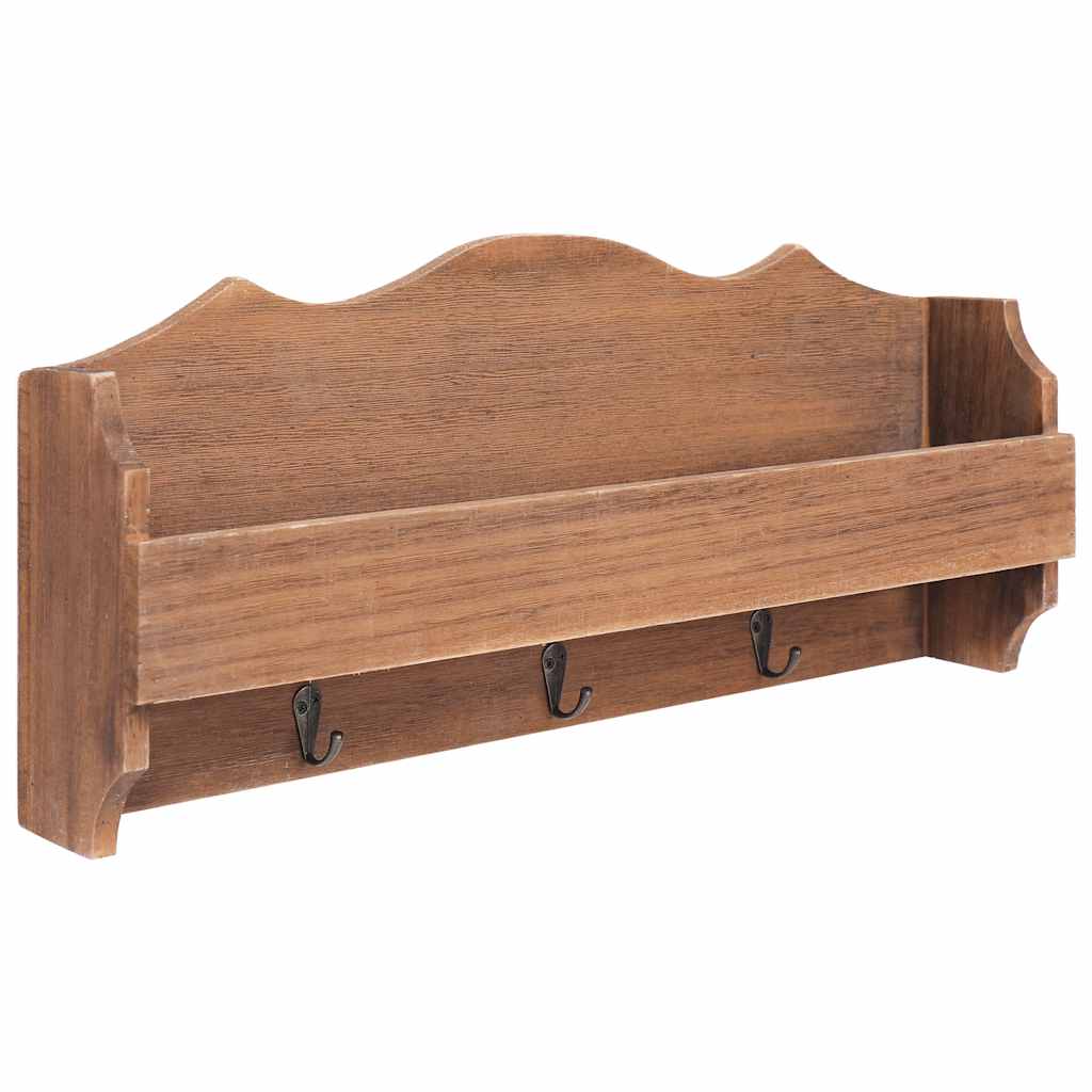 Κρεμάστρα Τοίχου Καφέ 50 x 10 x 23 εκ. Ξύλινη - Pakobazaar