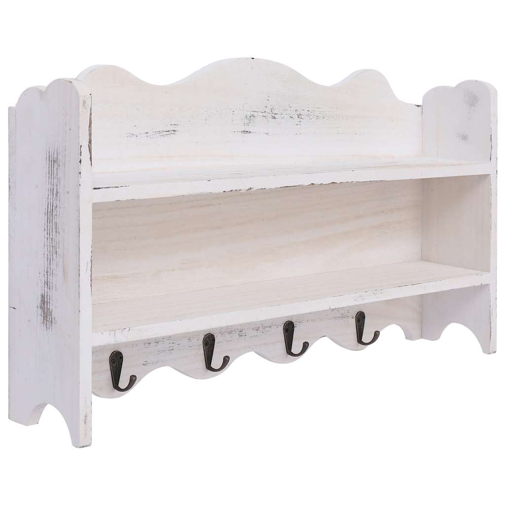 Κρεμάστρα Τοίχου Λευκή 50 x 10 x 30 εκ. Ξύλινη - PAKOBAZAAR