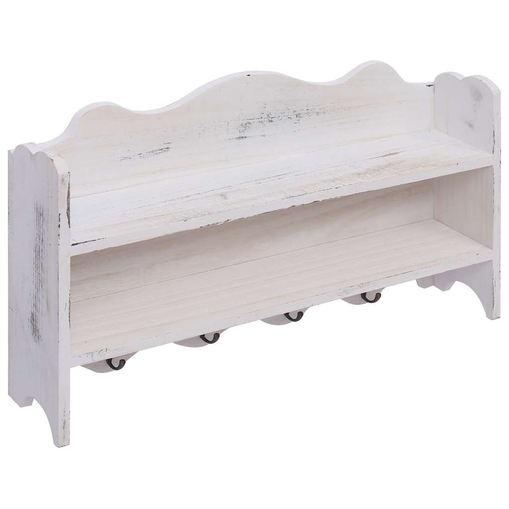 Κρεμάστρα Τοίχου Λευκή 50 x 10 x 30 εκ. Ξύλινη - PAKOBAZAAR