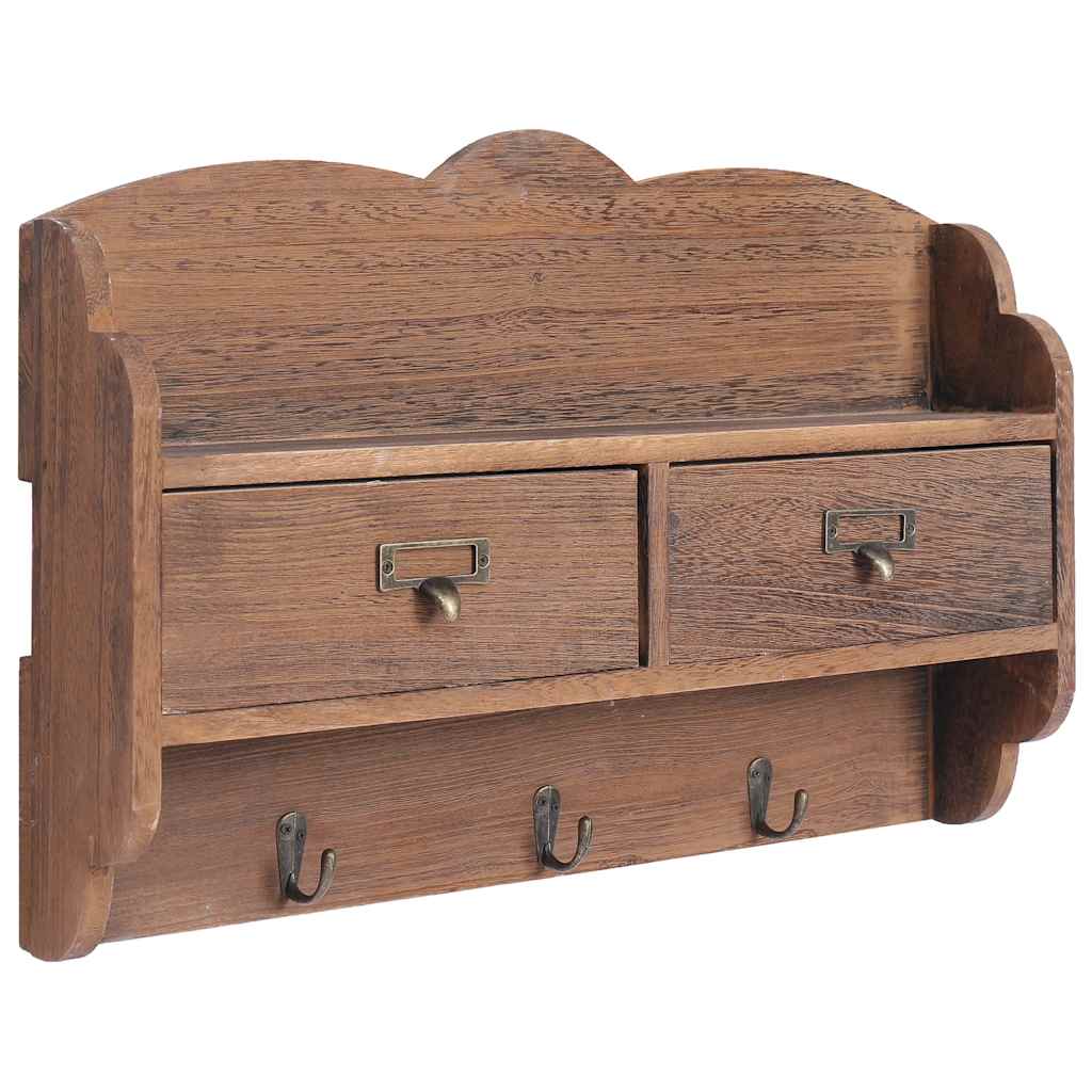 284237  Wall Mounted Coat Rack Brown 50x10x34 cm Wood