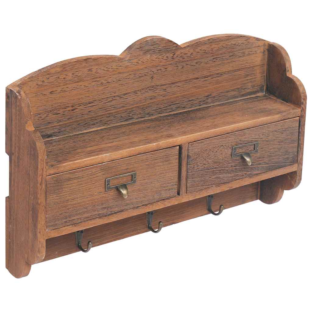 284237  Wall Mounted Coat Rack Brown 50x10x34 cm Wood