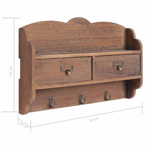 284237  Wall Mounted Coat Rack Brown 50x10x34 cm Wood