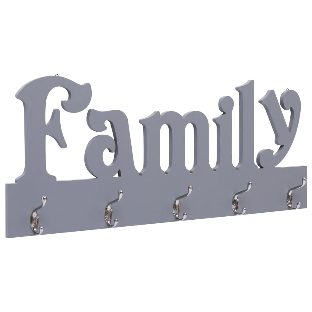 Κρεμάστρα Τοίχου «FAMILY» Γκρι 74 x 29,5  εκ. - PAKOBAZAAR
