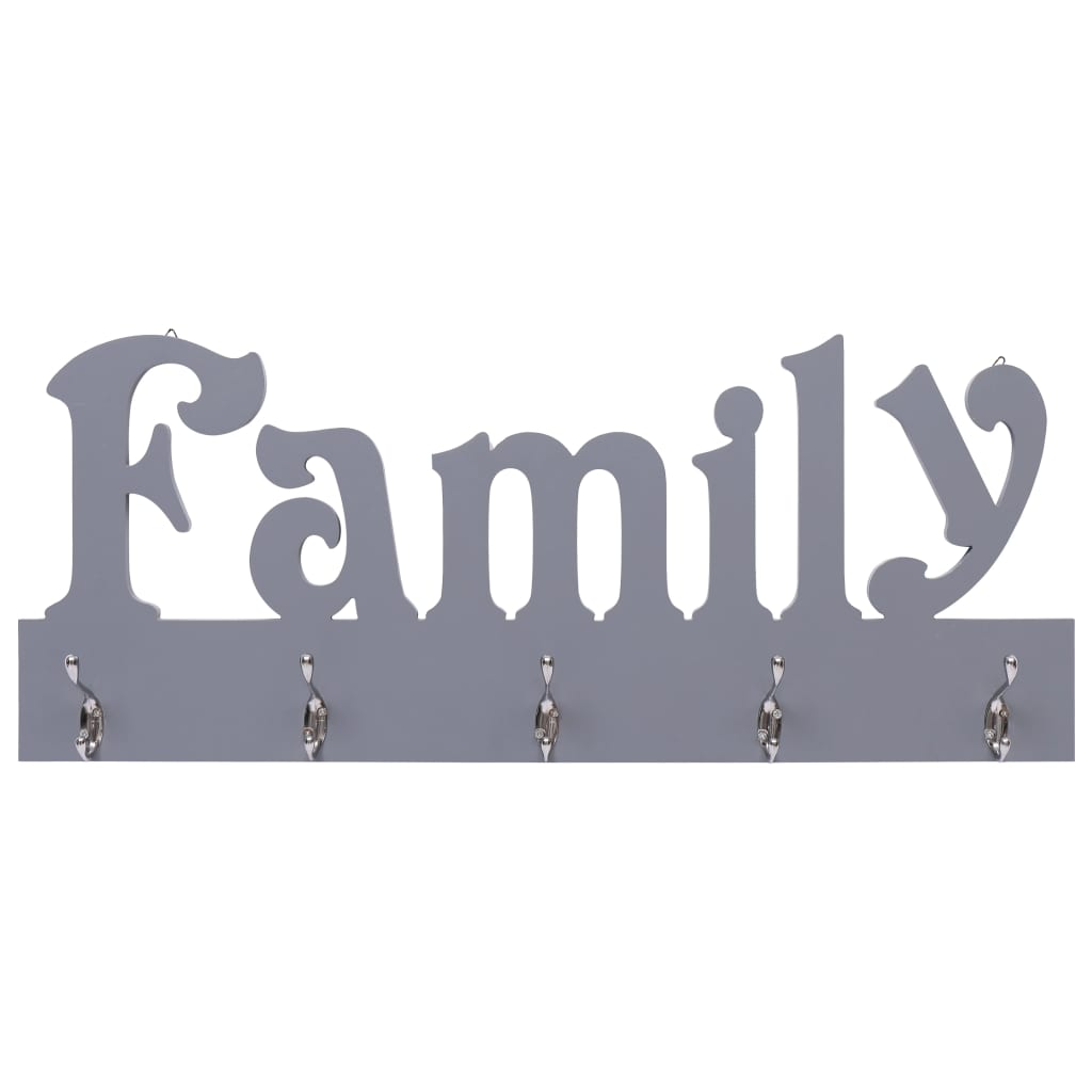 Κρεμάστρα Τοίχου «FAMILY» Γκρι 74 x 29,5  εκ. - PAKOBAZAAR
