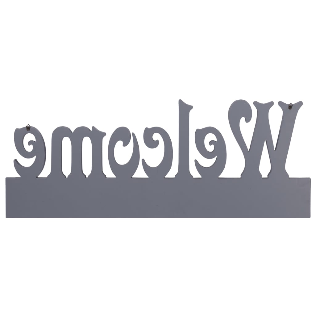 Κρεμάστρα Τοίχου «WELCOME» Γκρι 74 x 29,5  εκ. - PAKOBAZAAR