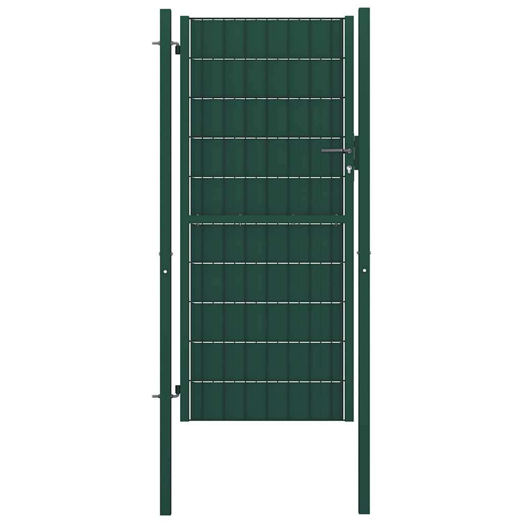 Πόρτα Περίφραξης Πράσινη 100x124 εκ. από PVC και Ατσάλι - Pakobazaar