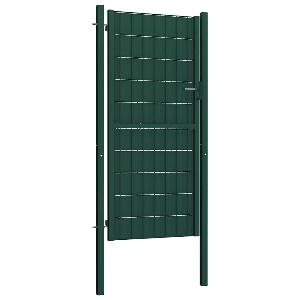 Πόρτα Περίφραξης Πράσινη 100x124 εκ. από PVC και Ατσάλι - Pakobazaar