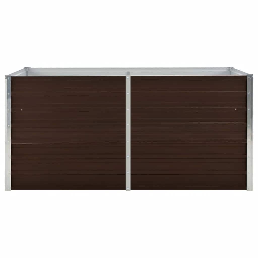 Ζαρντινιέρα Ψηλή Καφέ 160 x 80 x 77 εκ. από Γαλβανισμένο Χάλυβα