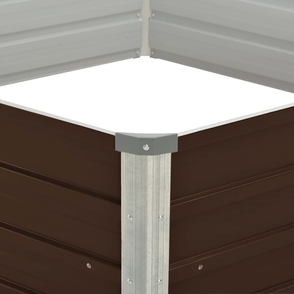 Ζαρντινιέρα Ψηλή Καφέ 129 x 129 x 45 εκ. Γαλβανισμένος Χάλυβας