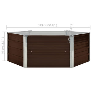 Ζαρντινιέρα Ψηλή Καφέ 129 x 129 x 45 εκ. Γαλβανισμένος Χάλυβας