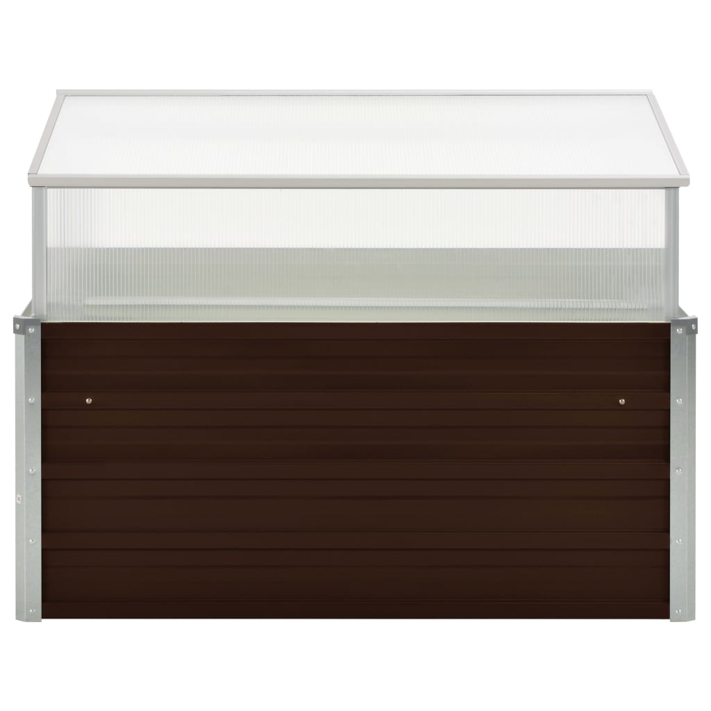 Θερμοκήπιο Σπορείο Καφέ 100x100x85 εκ. από Γαλβανισμένο Χάλυβα - Pakobazaar