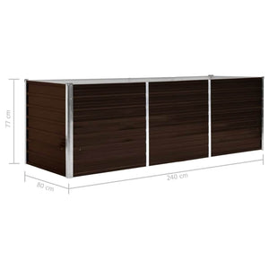 Ζαρντινιέρα Υπερυψωμένη Καφέ 240x80x77 εκ. Γαλβανισμ. Χάλυβας - Pakobazaar