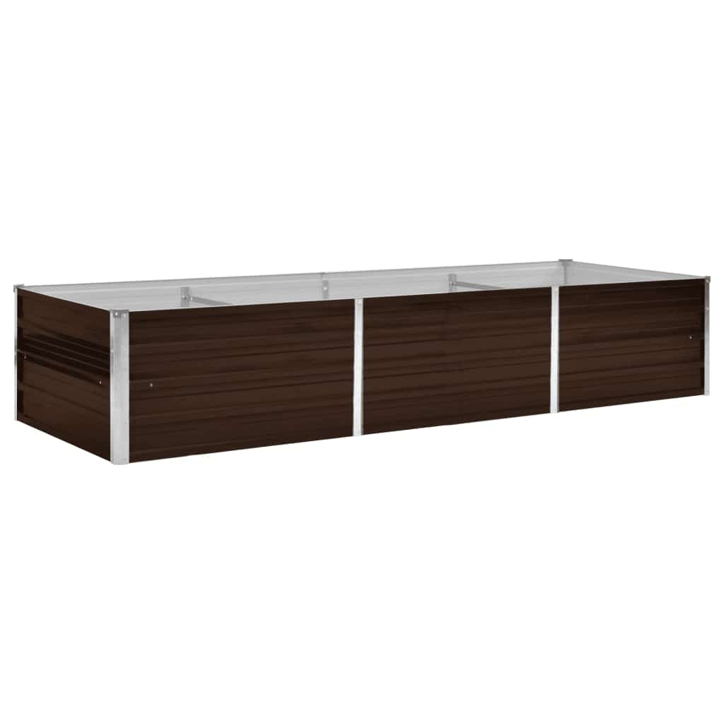Ζαρντινιέρα Υπερυψωμένη Καφέ 240x80x45 εκ. Γαλβανισμ. Χάλυβας - Pakobazaar