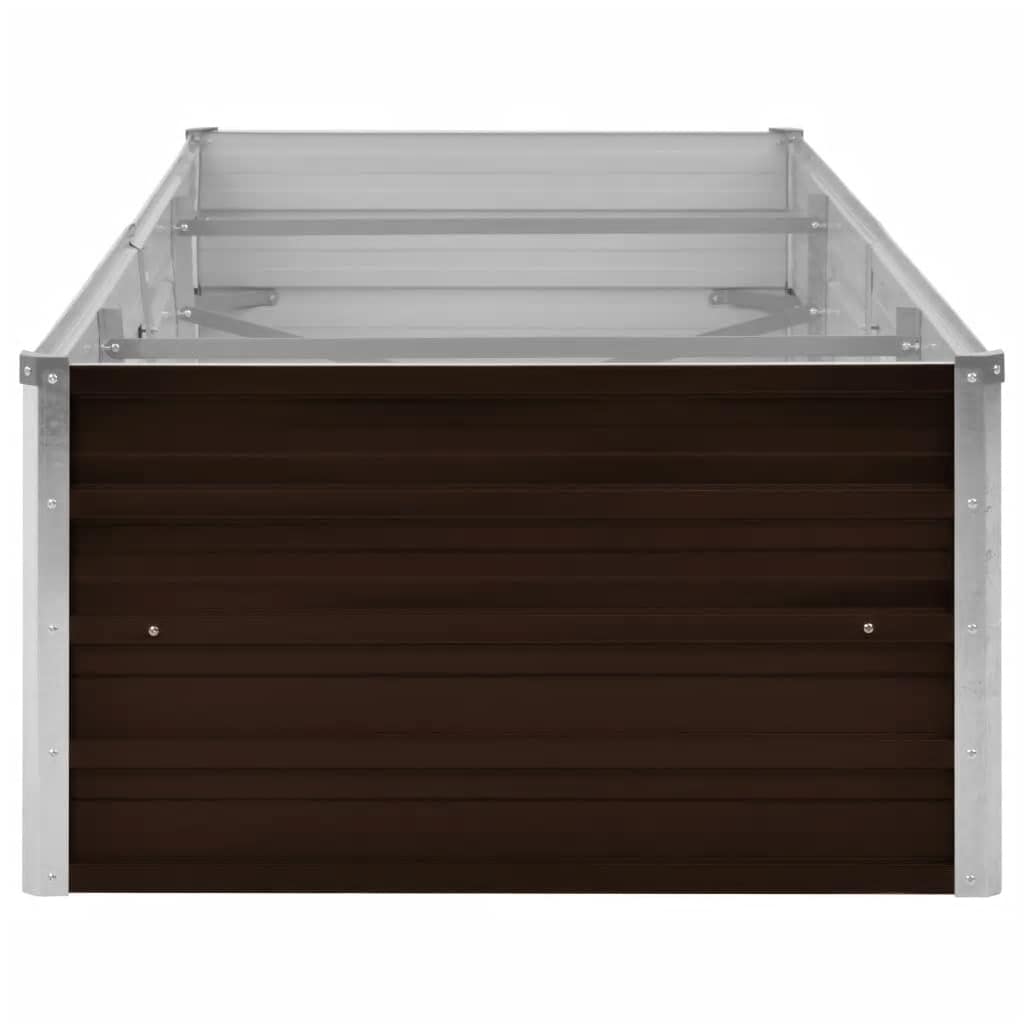 Ζαρντινιέρα Υπερυψωμένη Καφέ 240x80x45 εκ. Γαλβανισμ. Χάλυβας - Pakobazaar