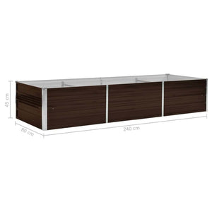 Ζαρντινιέρα Υπερυψωμένη Καφέ 240x80x45 εκ. Γαλβανισμ. Χάλυβας - Pakobazaar