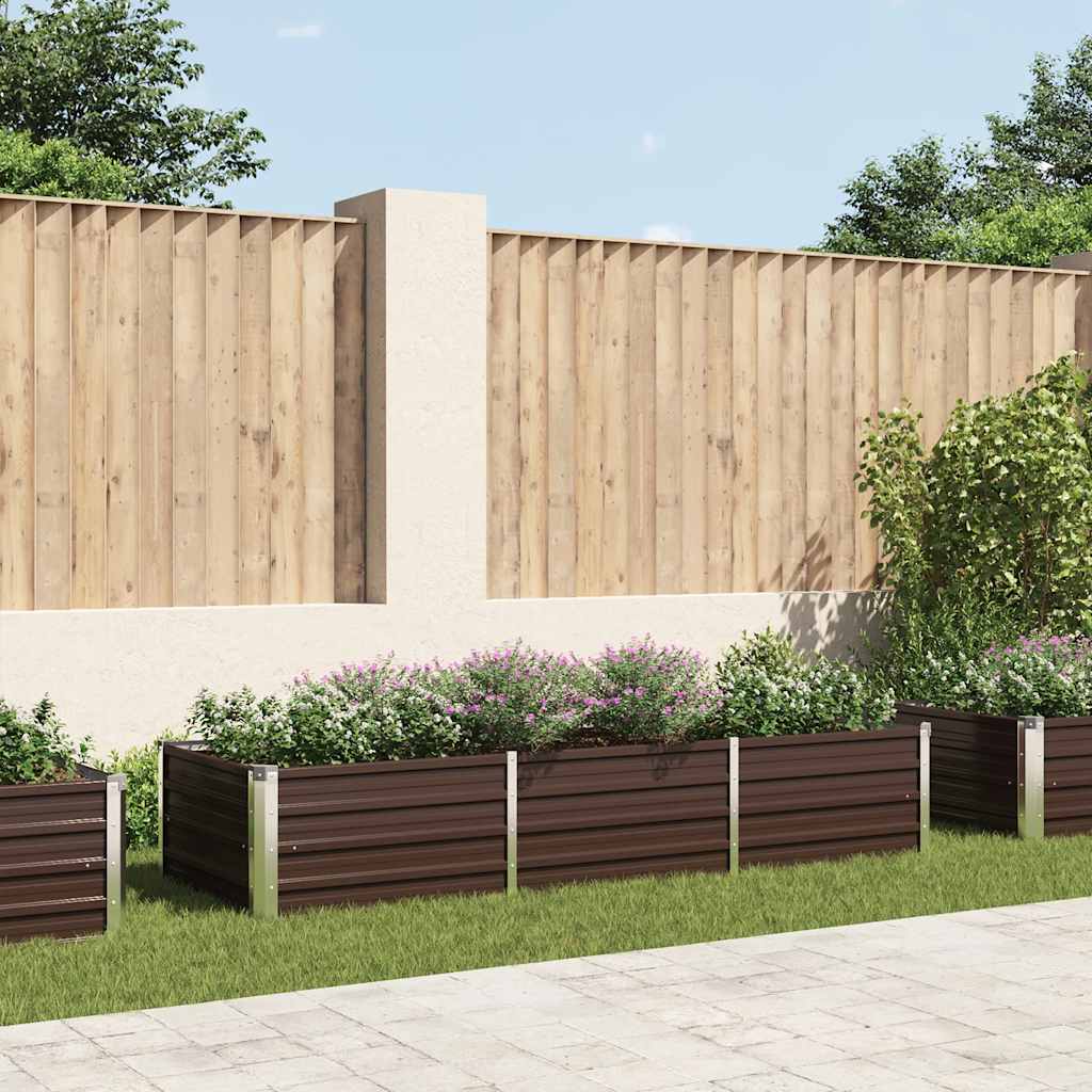 Ζαρντινιέρα Υπερυψωμένη Καφέ 240x80x45 εκ. Γαλβανισμ. Χάλυβας - Pakobazaar