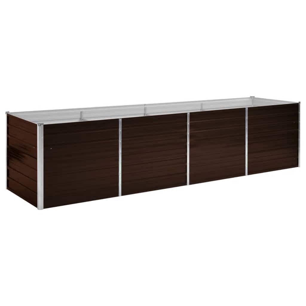 Ζαρντινιέρα Υπερυψωμένη Καφέ 320x80x77 εκ. Γαλβανισμ. Χάλυβας