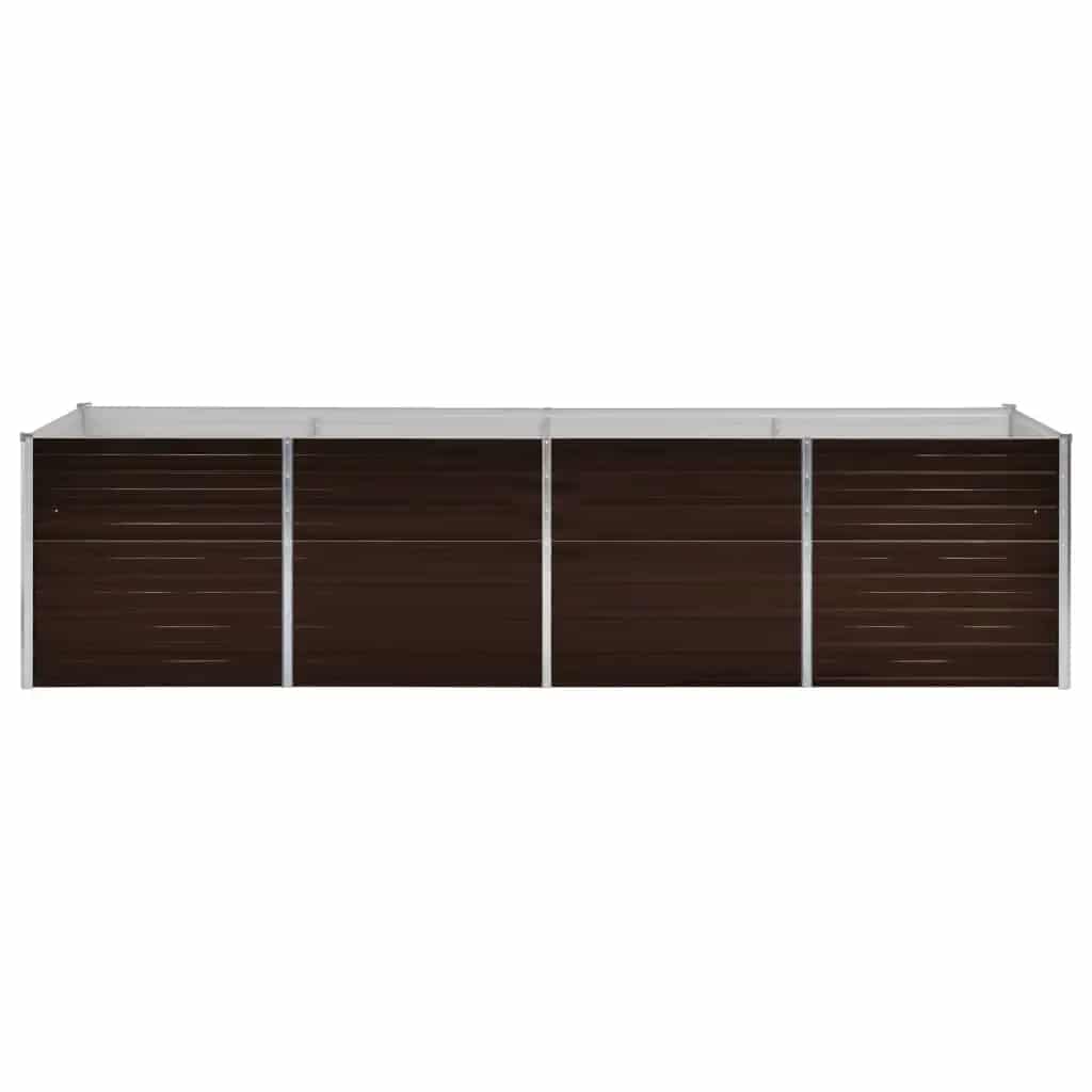 Ζαρντινιέρα Υπερυψωμένη Καφέ 320x80x77 εκ. Γαλβανισμ. Χάλυβας