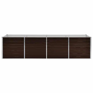 Ζαρντινιέρα Υπερυψωμένη Καφέ 320x80x77 εκ. Γαλβανισμ. Χάλυβας