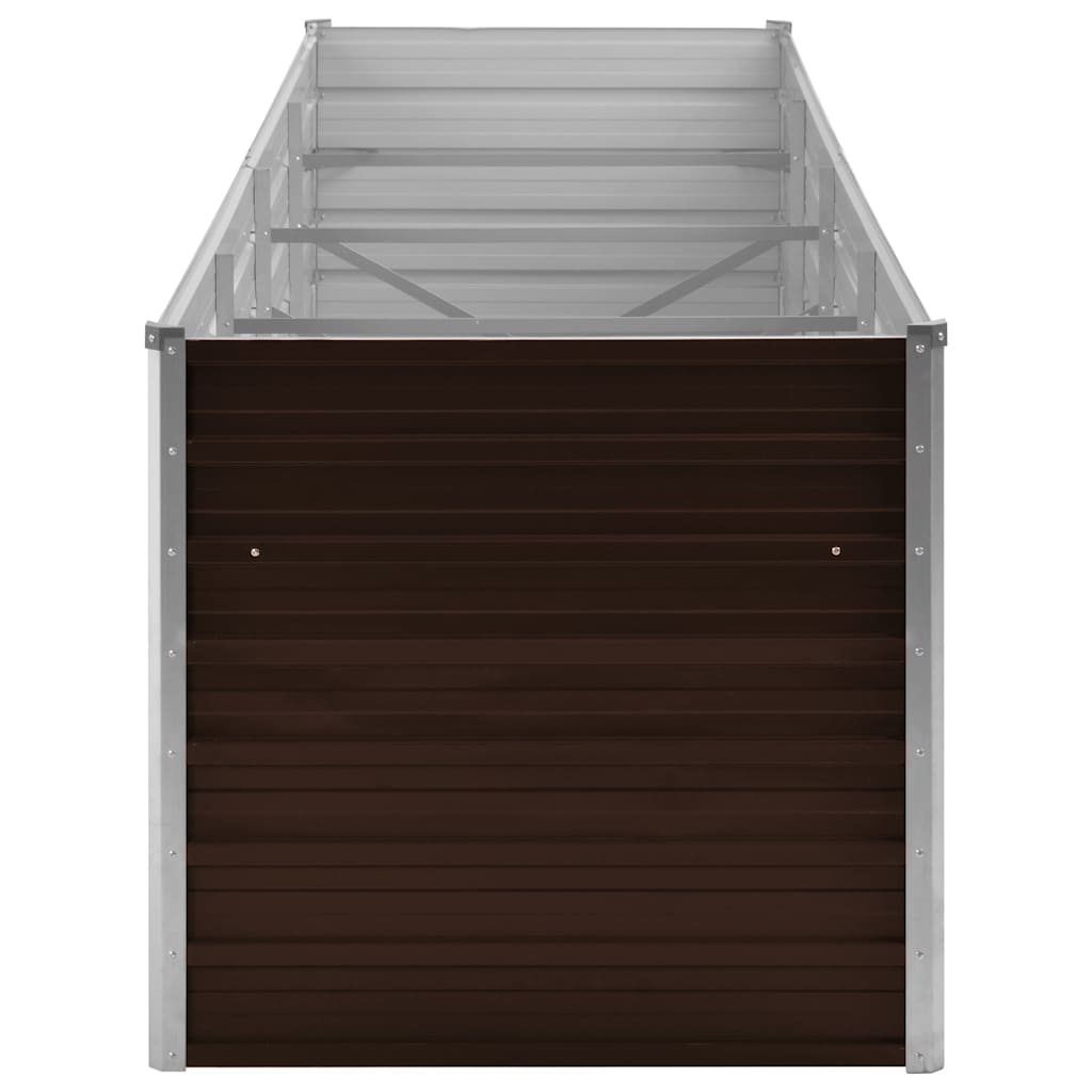 Ζαρντινιέρα Υπερυψωμένη Καφέ 320x80x77 εκ. Γαλβανισμ. Χάλυβας