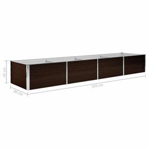Ζαρντινιέρα Υπερυψωμένη Καφέ 320x80x45 εκ. Γαλβανισμ. Χάλυβας - Pakobazaar