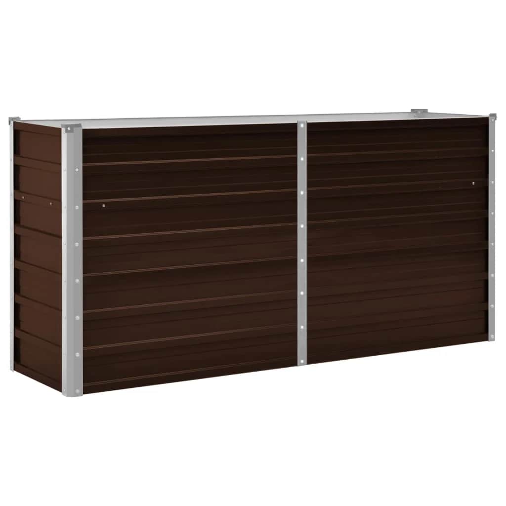 Ζαρντινιέρα Υπερυψωμένη Καφέ 160x40x77 εκ. Γαλβανισμ. Χάλυβας - Pakobazaar