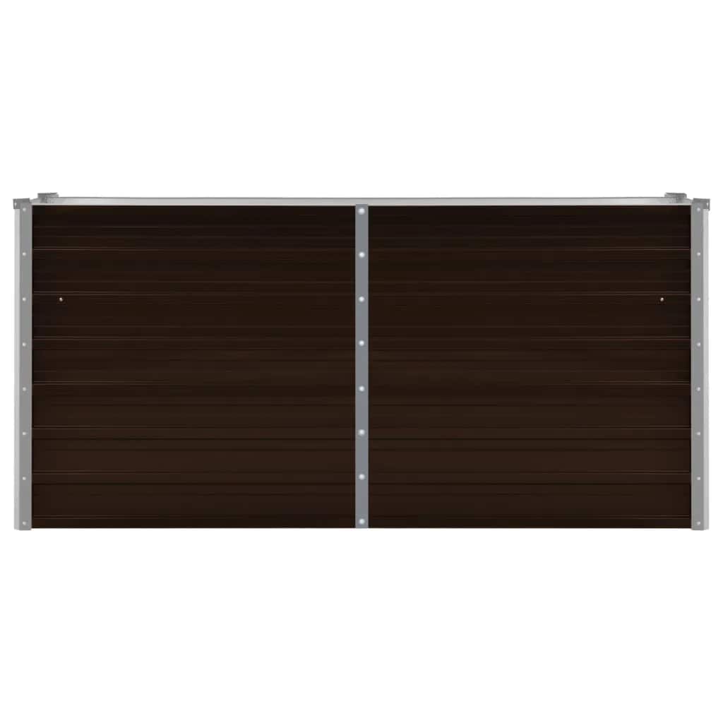 Ζαρντινιέρα Υπερυψωμένη Καφέ 160x40x77 εκ. Γαλβανισμ. Χάλυβας - Pakobazaar