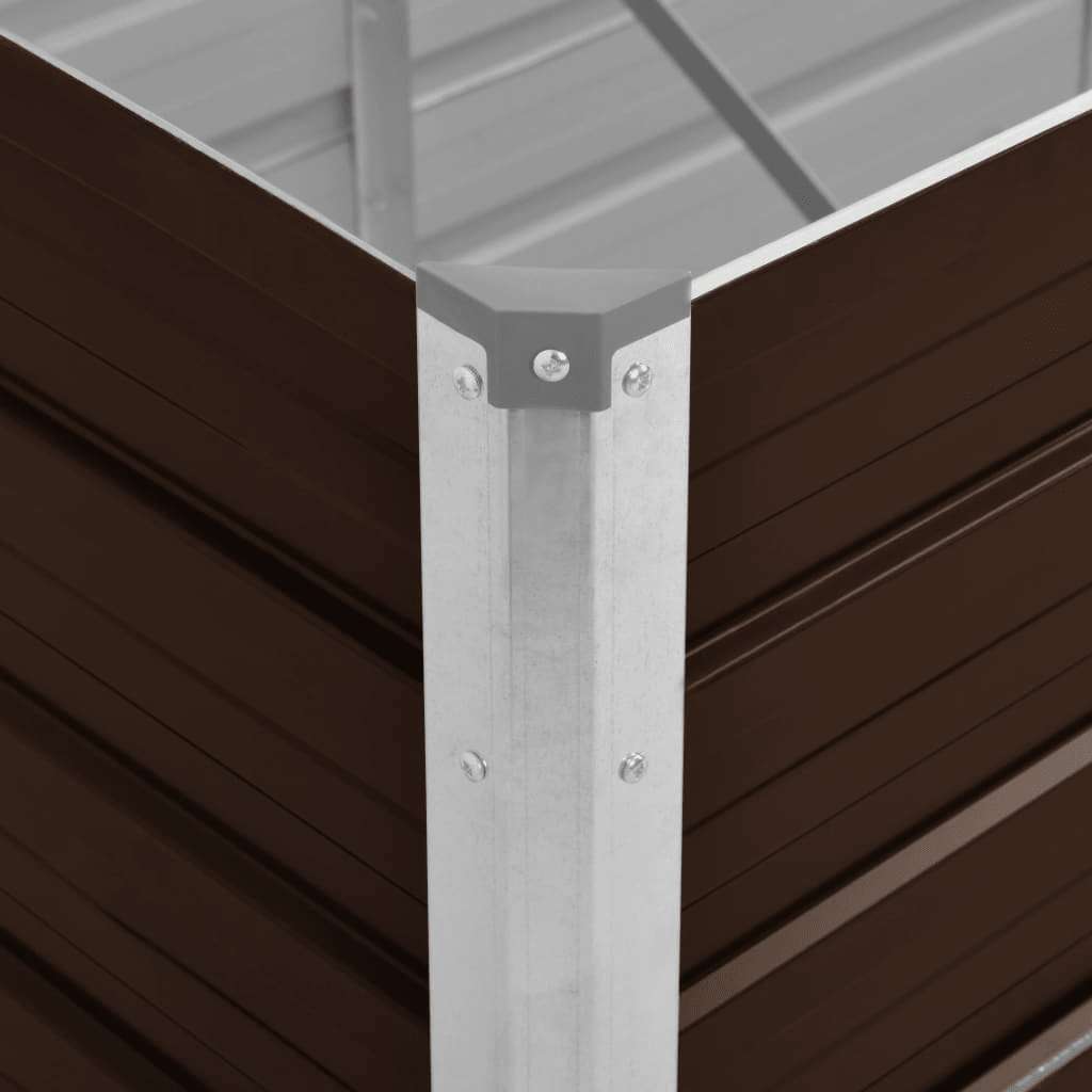 Ζαρντινιέρα Υπερυψωμένη Καφέ 160x40x77 εκ. Γαλβανισμ. Χάλυβας - Pakobazaar