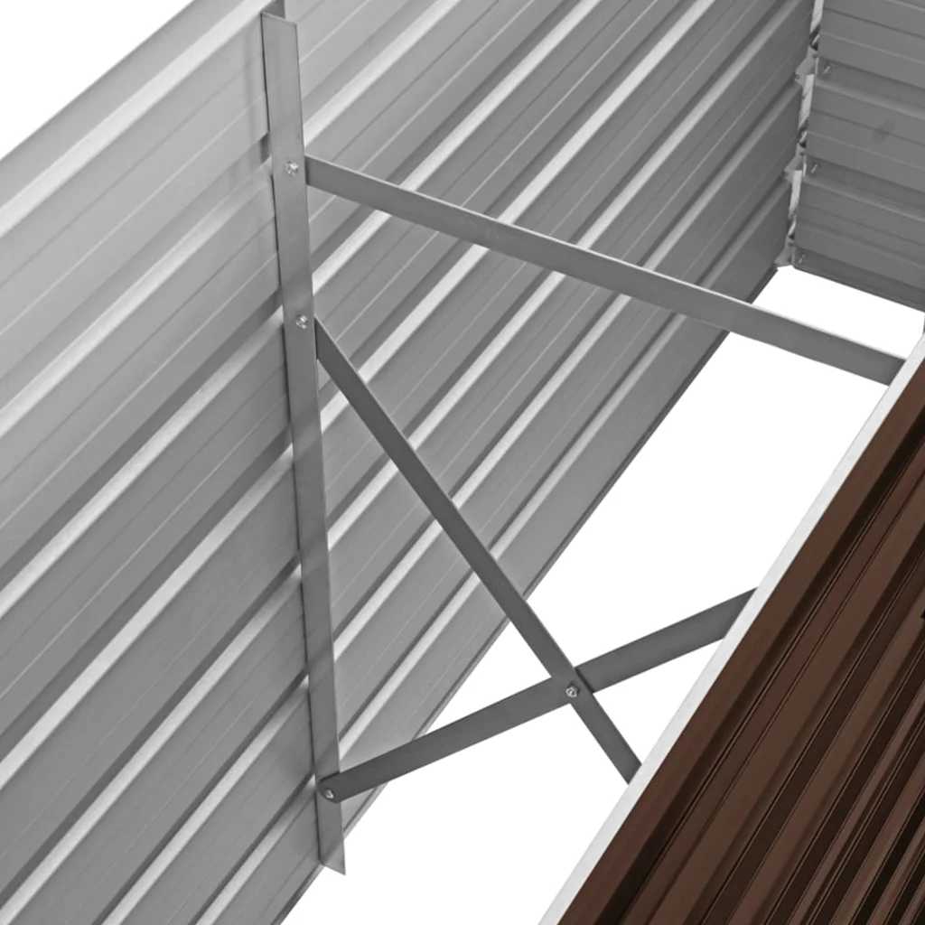 Ζαρντινιέρα Υπερυψωμένη Καφέ 160x40x77 εκ. Γαλβανισμ. Χάλυβας - Pakobazaar
