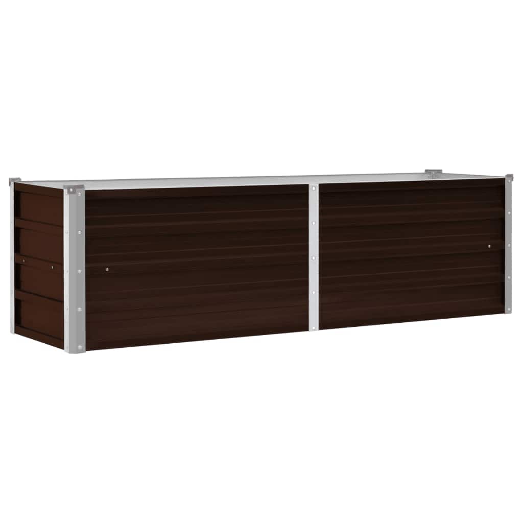 Ζαρντινιέρα Υπερυψωμένη Καφέ 160x40x45 εκ. Γαλβανισμ. Χάλυβας