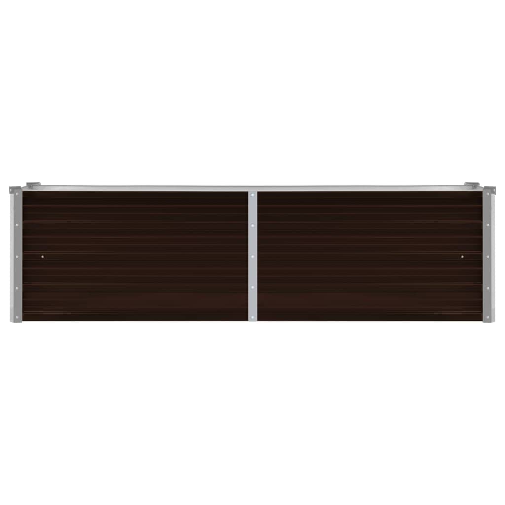 Ζαρντινιέρα Υπερυψωμένη Καφέ 160x40x45 εκ. Γαλβανισμ. Χάλυβας
