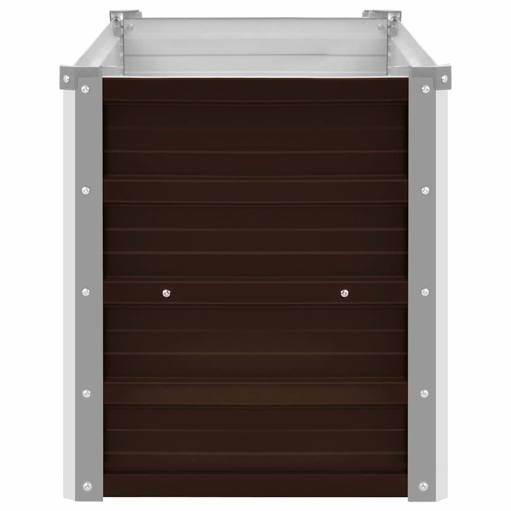 Ζαρντινιέρα Υπερυψωμένη Καφέ 160x40x45 εκ. Γαλβανισμ. Χάλυβας