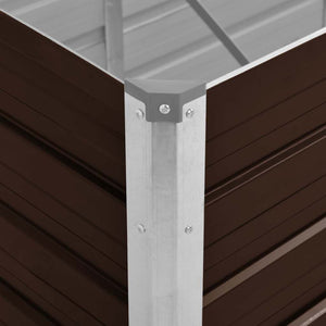 Ζαρντινιέρα Υπερυψωμένη Καφέ 160x40x45 εκ. Γαλβανισμ. Χάλυβας